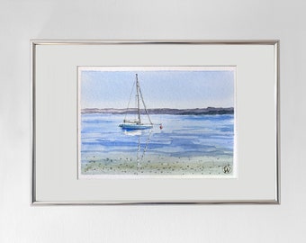 Zeilboot Starnberger See I Originele aquarel op zuurvrij aquarelpapier I Uniek