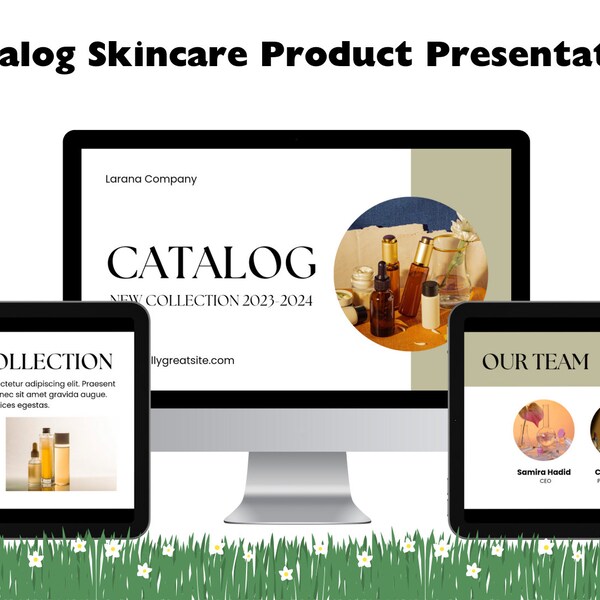 Skincare Products Presentation Template - Product Pricing Guide - Instant Download for Designers, Companies, Students .