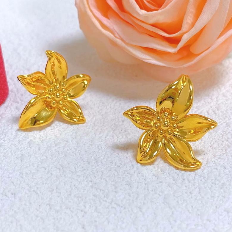 [LLOYD] 韓国☆10K Gold☆Flower Stone Earrings LLOYD] 韓国☆10K Gold☆Flower Stone Earrings