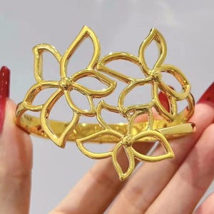 Vintage 23K 980 Pure Gold Rose Flower Link Bracelet 6 2/8