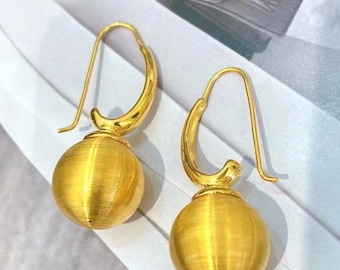 24K Pure Gold, 24K Gold Earrings, Gold Ball Earrings, Gold Dainty Earrings, Gold Statement Earrings, Gold Anniversary Earrings, Anniversary