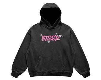 Sudadera con capucha Ateez Street Golden Hour (parte trasera en blanco)