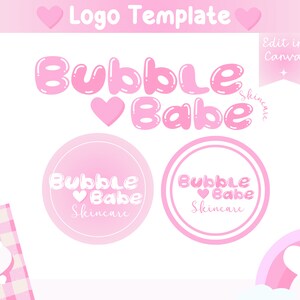 Logo Design Template, Editable in Canva Small Business colorful Logo for Etsy, Website. Pink Logo Design for Business Owner, BohoBlogs