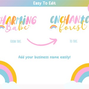 Colorful Logo Design Template, Editable in Canva Small Business Rainbow ...