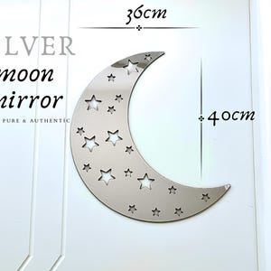 Silver Crescent Moon Mirror