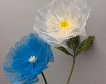 Lámpara LED gigante con forma de flor, lámpara de organza alta hecha a mano, lámpara de pie decorativa romántica, decoración para bodas y sesiones de fotos, iluminación decorativa para el hogar