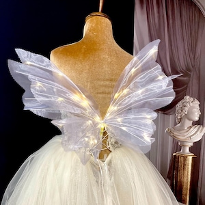 Custom Design LED Light Butterfly Wing Dress – Perfect for Fantasy Weddings, Photoshoots, Cosplay, and Special Events