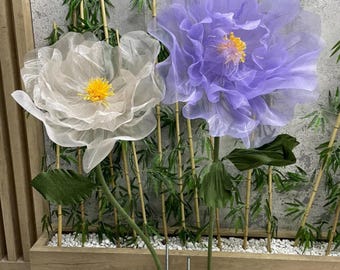 Standing Organza Large Poppy Flower, Poppies, Oversized Organza Flower Large Poppy Flower with