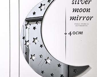 Silver Crescent Moon Mirror