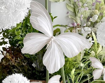 Mariposa gigante de seda, mariposa grande de organza, mariposa grande de tul, decoración de escenario, sesión de fotos, evento, regalo de cumpleaños