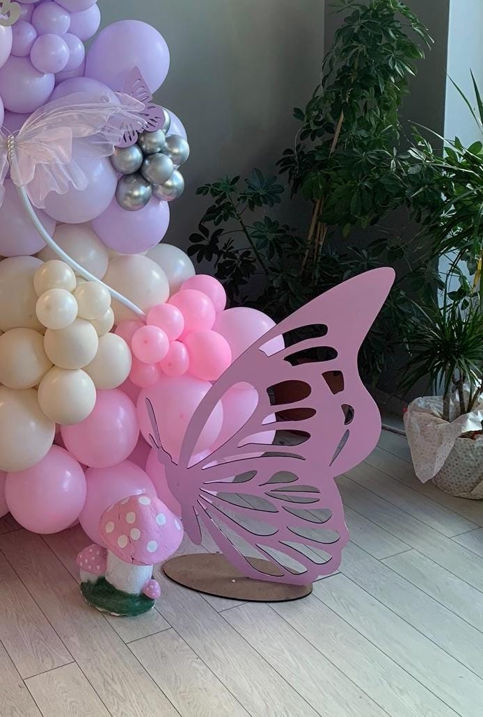 Set Decorazione Compleanno 7 Anni Ragazza – Palloncini Farfalla Viola, Numero 7, Fiori, Coriandoli, Palloncini In Lattice E Foil, Tema Fate E Farfalle, Con Nastri, 26 Pezzi - 4