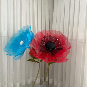 Große ROTE Seidenblume, handgemachtes Wanddekor, Hochzeits- & Event-Dekoration, Fotografie Hintergrund, dekorative künstliche Blume