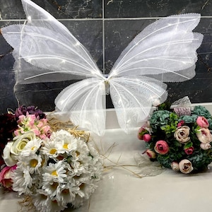 3D Silk Butterfly Hanging Decor, Giant Organza Butterfly for Weddings, Parties, or Home Events