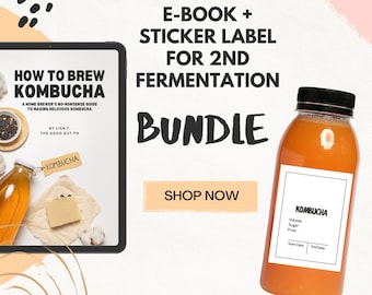 PACCHETTO BUNDLE: E-book (Come preparare il Kombucha) + Etichetta adesiva per la seconda fermentazione