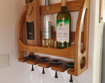 Planos para construir un botellero minimalista de madera (DIY) con vídeo (archivo digital)