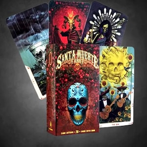 Tarocchi della Santa Morte Santa Muerte/78 carte+opuscolo multilingue-istruzioni/Strumento interessante per la divinazione+regalo a sorpresa