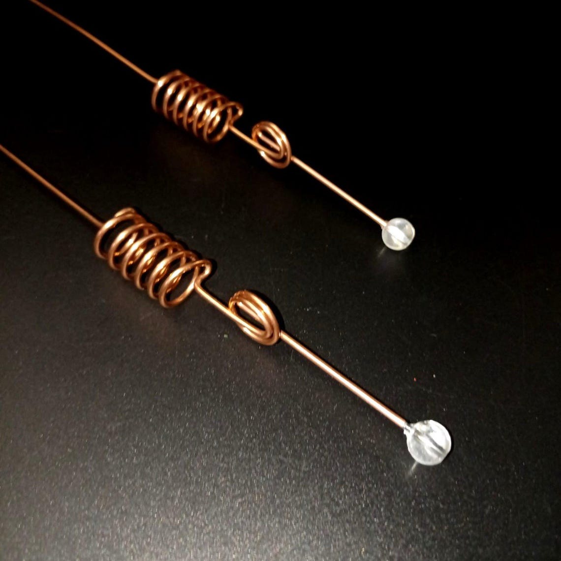 Dowsing Rods Handle Dowsing Rods Set: Copper-coated, Rock Crystal Tips, Wooden Handles - Etsy