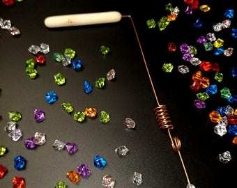 Copper Dowsing Rod with Rock Crystal, Handmade Divining Tool