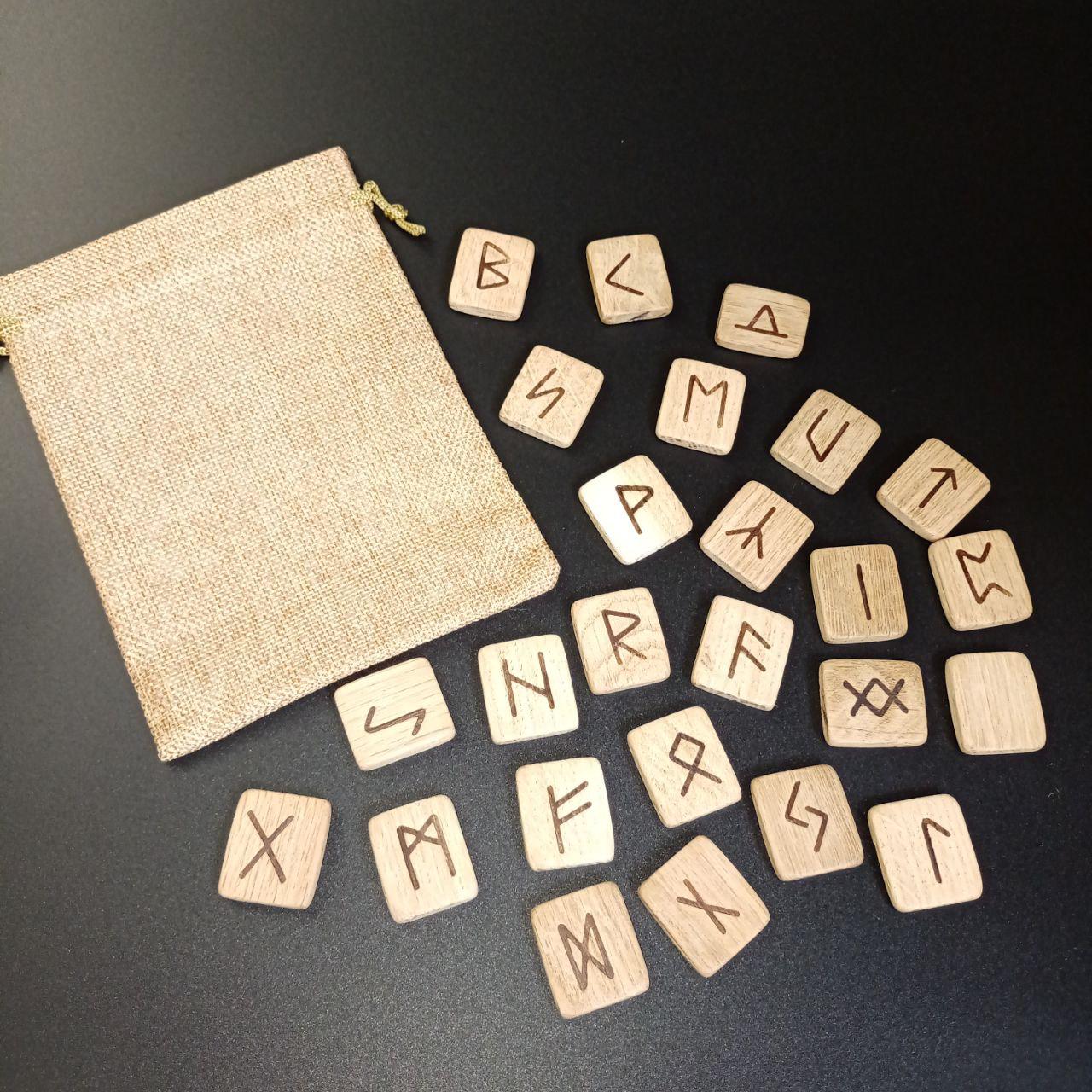 Handmade Runescape Runes Set of Wooden Runes Made of Natural Oak - 25 Pcs. Handmade. Runic ...