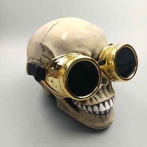 Steampunk Masquerade Glasses with Black and Clear Lenses. Gold Color. Accessory for Cosplay, Party, Photo Shoot. Gold Glasses+Surprise Gift