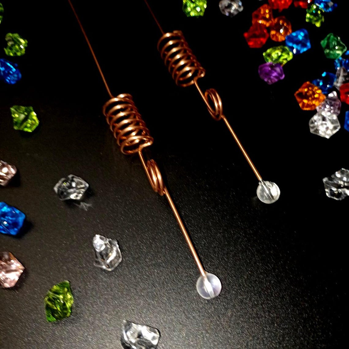 Dowsing Rocks Dowsing Rods Set: Copper-coated, Rock Crystal Tips, Wooden Handles - Etsy