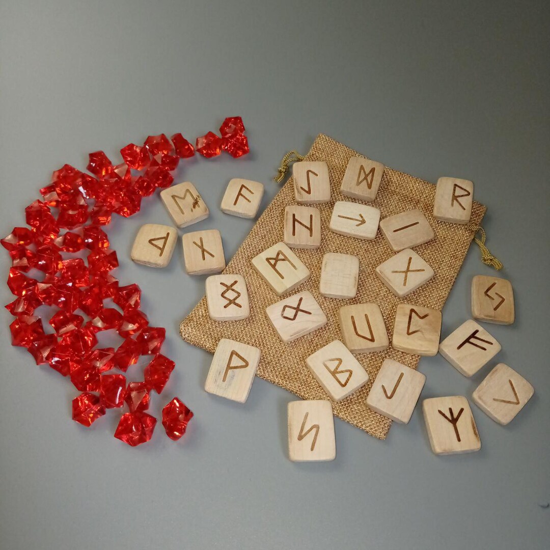 A Set of Wooden Runes Made of Natural Maple. 25 Viking Runes ...