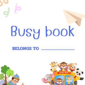 Busy Book for Toddlers | Printable Learning Activities | Digital PDF for Colors, Shapes, Numbers, Letters & Animals