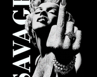 Savage PNG | Retro Pop Art Rebel Woman Digital Design | Bold Vintage Aesthetic Artwork for T-Shirts & Posters