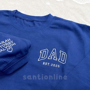 Custom Embroidered Dad Est Sweatshirt With Name, Father Gift, Expecting Dad Announcement Gift, Father’s Day Hoodie