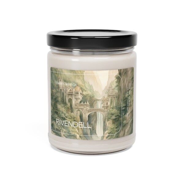 Elven Valley Candle, Waterfall Mist & Forest Scents, Book Inspired Decor, Hand-Poured Soy Candle, Gift for Fantasy Lovers