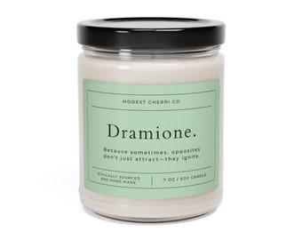 Witty Dramione Soy Candle, Romantic Fandom Decor, Hand-Poured Magic, Scented Candle with Clever Phrases - Magic Gift Idea, Wizard Gifts