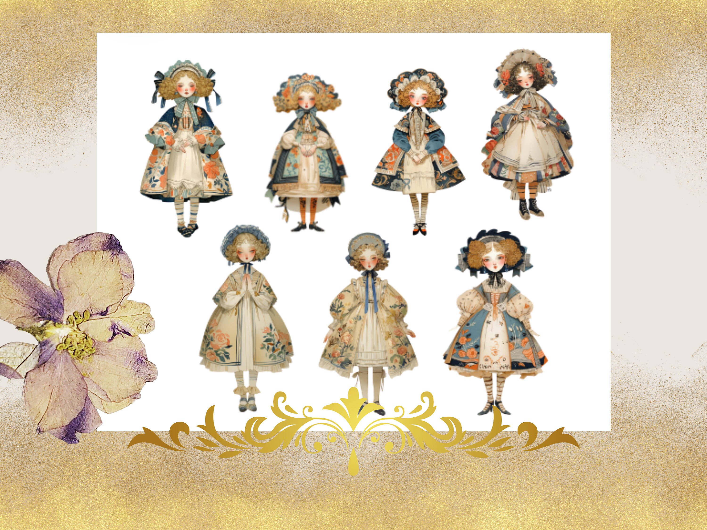 Jolie Dolls Paper Dolls Kit Paper Printable Kit Junk Journal Cut off ...