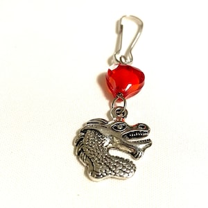 Year of the Dragon Charm, Chinese New Year Gift, Zipper Pull Charm, Purse Dangle for Women, Dragon Party Favors, Girls Trip Gifts, Fantasy image 1