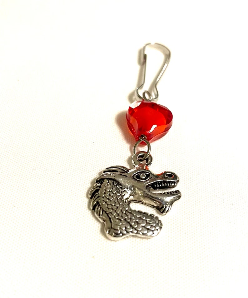 Year of the Dragon Charm, Chinese New Year Gift, Zipper Pull Charm, Purse Dangle for Women, Dragon Party Favors, Girls Trip Gifts, Fantasy image 1