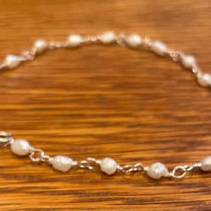 Pearl Anklet for Women, Plus Size Ankle Bracelet, Beach Wedding Bridesmaid Gift, Best Friend Birthday Gift for Her, Girls Trip Gift, Pearl