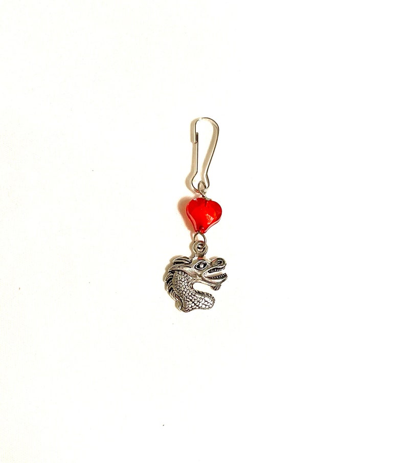 Year of the Dragon Charm, Chinese New Year Gift, Zipper Pull Charm, Purse Dangle for Women, Dragon Party Favors, Girls Trip Gifts, Fantasy image 2