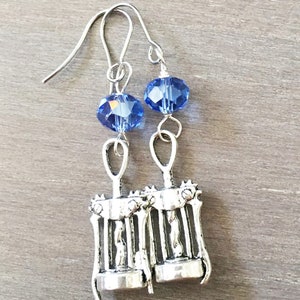 Wine Earrings, Corkscrew Earrings, Earrings Dangle, 21st Birthday Gift for Her, Wine Lover Gifts, Best Friend Birthday Gift for Her, Teacher