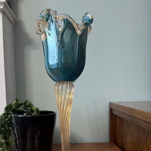 Vintage Murano Style Glass Trumpet Tulip vase