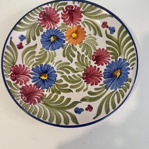 Mexican Talavera Floral Plate - Hand painted