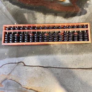 Amazing vintage Chinese wood and brass Abacus