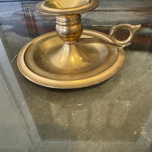 Vintage brass chamberstick candle holder