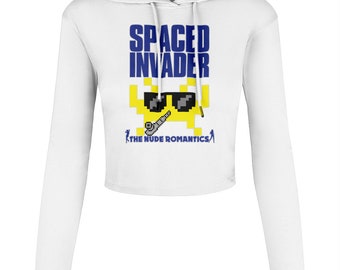 SPACED INVADER Camiseta recortada con capucha para mujer