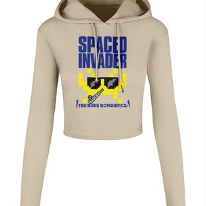 SPACED INVADER Kurz geschnittenes Kapuzen-T-Shirt für Damen Bild 3