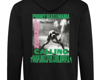 The Clash - London Calling - Fake Beatlemania... Unisex KONTRAST Hoodie RÜCKDRUCK