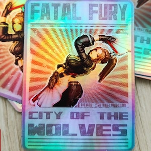Holographic Mai Shiranui Fatal Fury City of the Wolves inspired Sticker Decal | 8 bit | 16 bit pixel Art | Retro Arcade & Neo Geo Inspired