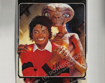Michael Jackson 　&  ET 80s popart star Michael Jackson ET the Extra-terrestrial 1982 Box Set Poster Promo