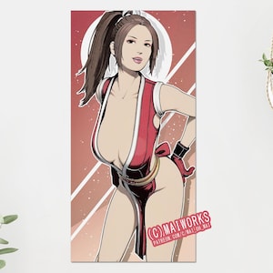 Mai Shiranui | 80s inspired | Sexy Anime Poster Print | King of Fighters SNK Game Art |