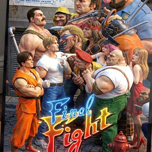 Final Fight Arcade Poster Print – Realistic Capcom 90s Beat 'Em Up Art