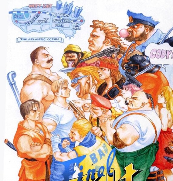 Final Fight Capcom Arcade Poster Print – 80s Beat 'em up & SNES