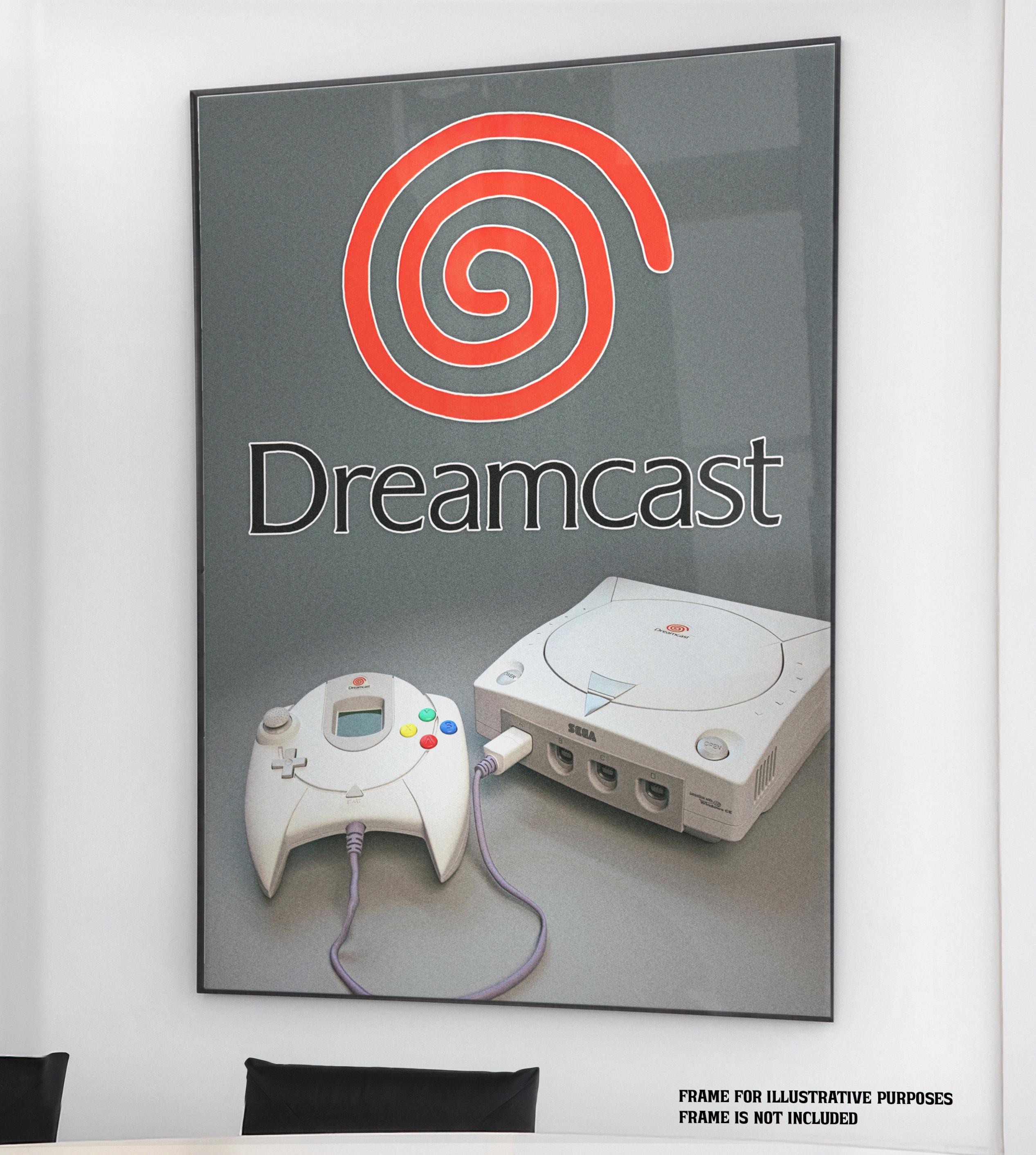 Sega Dreamcast Console Poster – 90s Retro Video Game Hardware Art